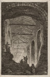 罗马晚间的第十盘，1763-64年 作者 休伯特·罗伯特