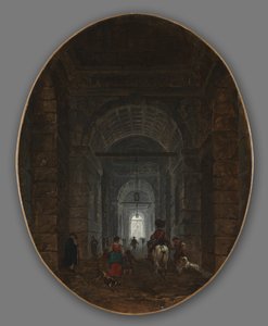 Posillipo石窟，c。 1769年。 作者 休伯特·罗伯特