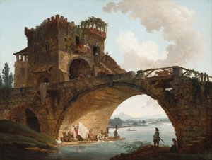 Ponte Salario，约1775年。 作者 休伯特·罗伯特