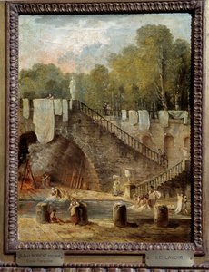 The Wash Painting by Hubert Robert (1733-1808) Orleans. 作者 休伯特·罗伯特