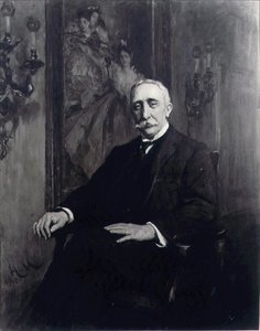 卡尔-迈耶爵士（1851-1922）的肖像，约1910年（布面油画）。 作者 休伯特·冯·赫科默