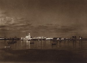 墨西哥：维拉克鲁斯港全景与圣胡安城堡（黑白照片） 作者 雨果·布雷默