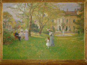 优雅的维也纳别墅公园（布面油画）