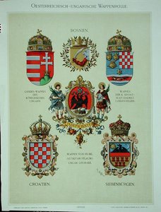 奥匈帝国的盾牌，来自艺术家的《Heraldischer Atlas》。 作者 雨果·杰拉德（之后）斯特罗尔