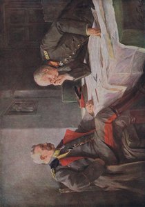 学习战争计划，来自兴登堡的插图由Daterlandischer Derlag CU Weller Berlin出版，1922年