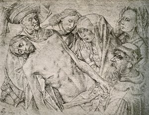 十字架沉积后的绘画，c1460-1480年，1908年。 作者 雨果范德高斯
