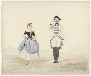 身着历史服饰的男女，1841 年
六幅 1841 年化妆舞会历史服饰水彩画（系列标题）