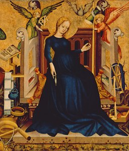 Maria Gravida，来自Németújvár的小组的片段，1409（面板上的鸡蛋蛋白）