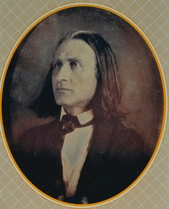 弗朗茨·李斯特（1811-86）的daguerrotype的再现采取c.1856