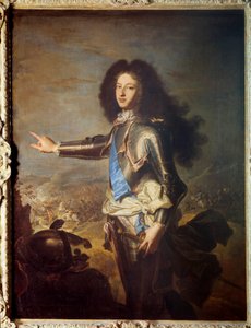 法国路易（1682-1712）勃艮第公爵，路易十五的父亲肖像。 Hyacinthe Rigaud (1659-1743) 的绘画。 18世纪。 暗淡。 1,29 x 0,98 米。 作者 风信子 Francois Rigaud