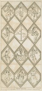 贝特利玻璃窗-莫里斯舞者：雕刻，nd [？18th cent] 作者 我琼斯