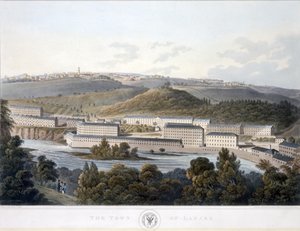 拉纳克镇，苏格兰景观，1824-25（彩色aquatint） 作者 我在克拉克之后