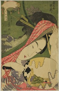 荻屋的歌妓泷川，选自 "五节美人（Bijin gosekku）"系列