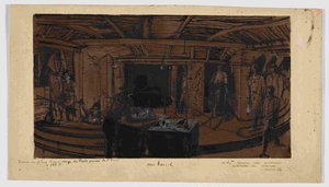 背景是矿工午餐，1866 年 作者 伊格纳斯·弗朗索瓦·博霍姆