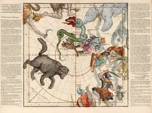 北极板1从浑天板架的描述，酒吧中。 1674（手彩色雕刻） 作者 伊格纳斯·加斯顿Pardies