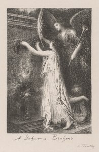 致约翰内斯·勃拉姆斯（Johannes Brahms），1900年。 作者 伊格纳斯·亨利·让·范坦·拉图尔
