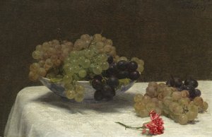 静物与葡萄和康乃馨，1880年