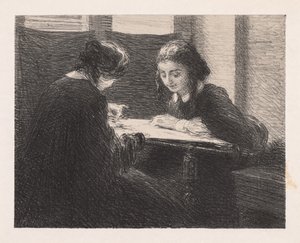 绣花的Les Brodeuses，1898年。 作者 伊格纳斯·亨利·让·范坦·拉图尔