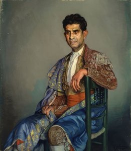 （坐在椅子上的带陀螺仪的TORERO）-二十世纪 作者 伊格纳西奥·祖洛加（Ignacio Zuloaga y Zabaleta）