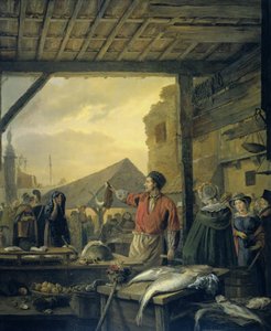 安特卫普的鱼市场 作者 伊格内修斯·约瑟夫斯·范·雷杰莫特