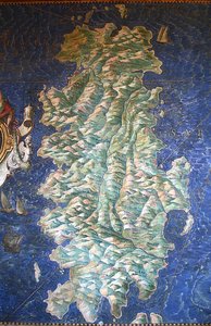 撒丁岛地图 - 地图画廊 - 梵蒂冈博物馆。 作者 伊格纳齐奥·丹蒂
