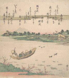 渡河的船，约1840年。