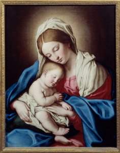 孩子耶稣的睡眠。 乔瓦尼·巴蒂斯塔·萨尔维 (Giovanni Battista Salvi) 的画作《The Sassoferrato (1609-1685) Ec。 意大利语