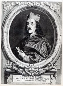 红衣主教Leopoldo de&39;Medici，由Adriano Haluech雕刻 作者 伊尔·巴西乔（Il Baciccio）