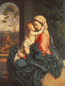 圣母子女拥抱c.1660-85 作者 伊尔萨索费拉托