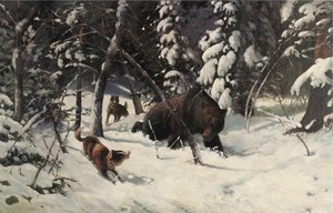 熊狩猎 作者 Illarion Mikhailovich Pryanishnikov