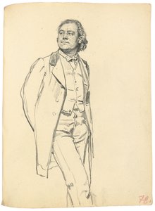 站立男子的身影c。 1872-1875年 作者 伊利亚·叶菲莫维奇·列宾