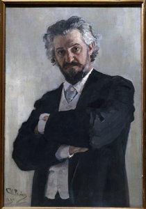 Alexander Verzhbilovich（维尔日比洛维奇、维尔日比洛维奇、维尔日比洛维奇、维尔日比洛维奇、维尔日比洛维奇、维尔日比洛维奇）（1850-1911 年）的肖像，俄罗斯小提琴家，1895 年。伊利亚-叶菲莫维奇-列宾（1844-1930 年）的绘画作品 作者 伊利亚·叶菲莫维奇·列宾