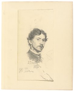 自画像，1873年 作者 伊利亚·叶菲莫维奇·列宾