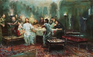 最后的晚餐》 par Repin, Ilya Yefimovich (1844-1930) 作者 伊利亚·叶菲莫维奇·列宾