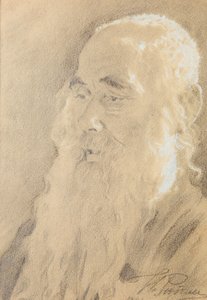 列夫-托尔斯泰。雅斯纳亚-波利亚纳，1891年。 作者 伊利亚·叶菲莫维奇·列宾