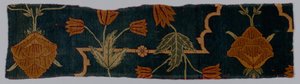 一块地毯的碎片，1600-1650。 作者 帝国制造厂