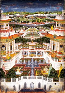 带有后宫花园的宫殿建筑群，约1764-1765年 作者 印度艺术