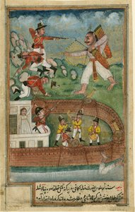 印度恶魔袭击了由欧洲军队保卫的堡垒c。 1790年 作者 印度艺术
