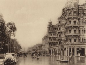 滨海艺术中心大厦和东政府广场以及旧法院街的景观（黑白照片） 作者 印度摄影师
