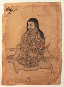 一个苦行僧，坐在沉思，c.1650（不透明的wc＆黄金在纸上） 作者 印度学校