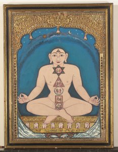 蒂坦卡拉 (Tirthankara) 的面板画 作者 印度学校