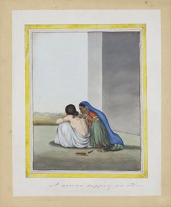 一个女人拔罐，1815年（纸上不透明的wc） 作者 印度学校