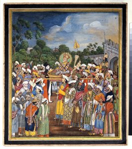 Akbar Shah II获得英国居民，1810年 作者 印度学校