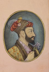 Aurangzeb Bahadur持有虹膜，c.1650（不透明的wc和黄金在纸上） 作者 印度学校