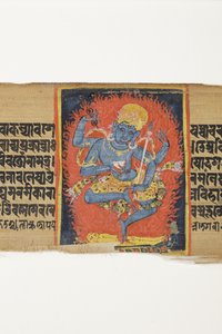 跳舞Heruka，c.1150-1200（不透明的wc和棕榈叶上的墨水） 作者 印度学校