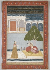 Desvarati Ragini，1768年（纸上的蛋彩画） 作者 印度学校
