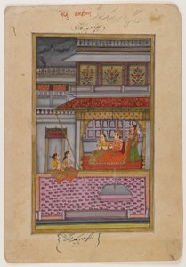 Dipaka Raga，来自分散的Ragamala系列，c.1800（wc＆黄金在纸上） 作者 印度学校