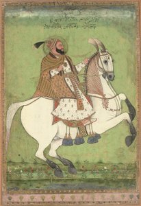 阿布-哈桑-库特布-沙阿苏丹的马术肖像 作者 印度学校
