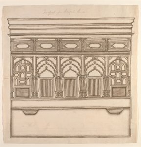孟加拉之家的最前沿，1820年（纸上不透明的wc） 作者 印度学校