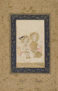 Humayun和Akbar，独立专辑对开，c.1900 作者 印度学校